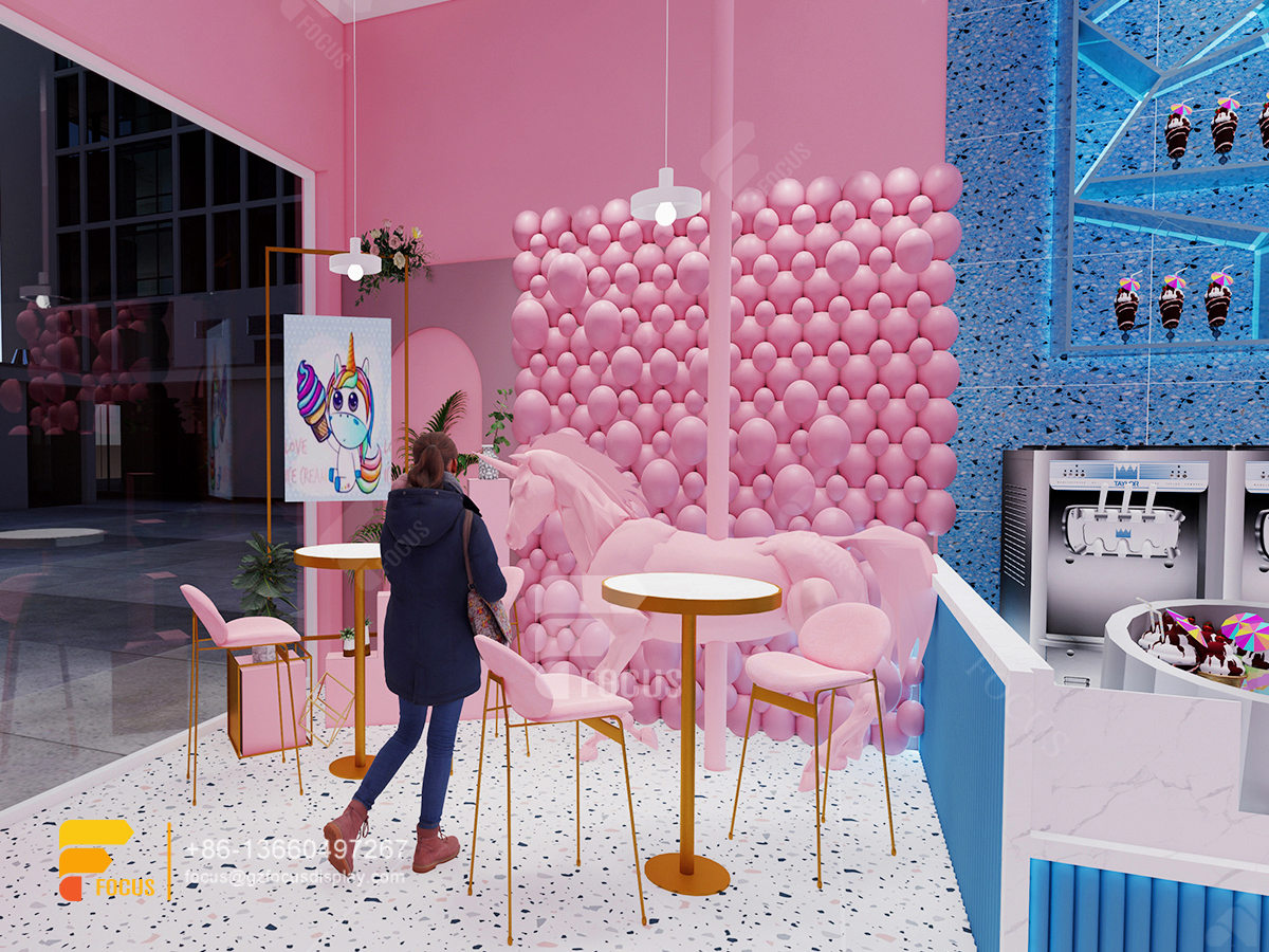 coffee shop interior design 3d commercial coffee station counter milk tea counter layout