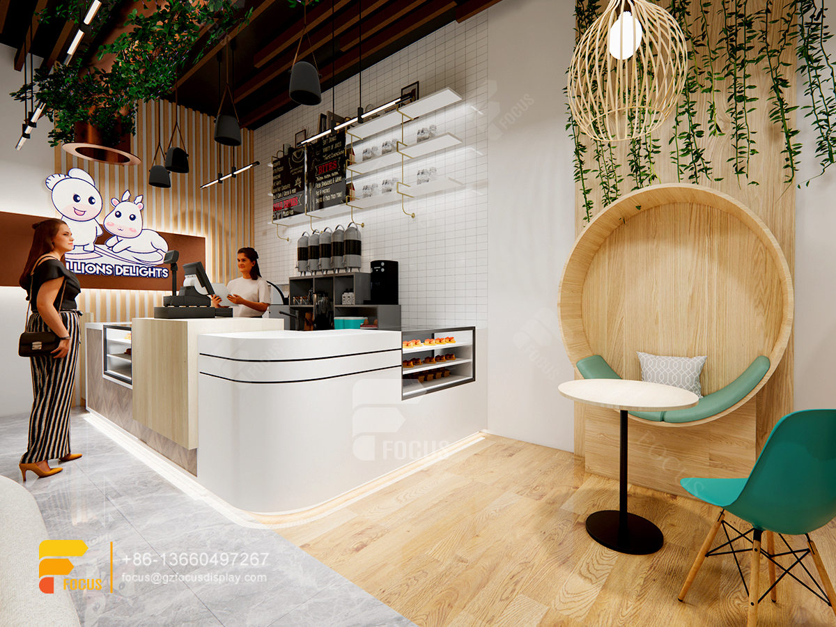 coffee shop interior design coffee display rack simple milk tea shop design