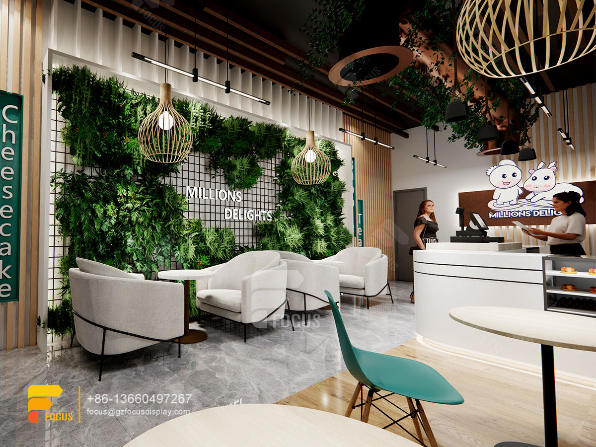 coffee shop interior design coffee display rack simple milk tea shop design