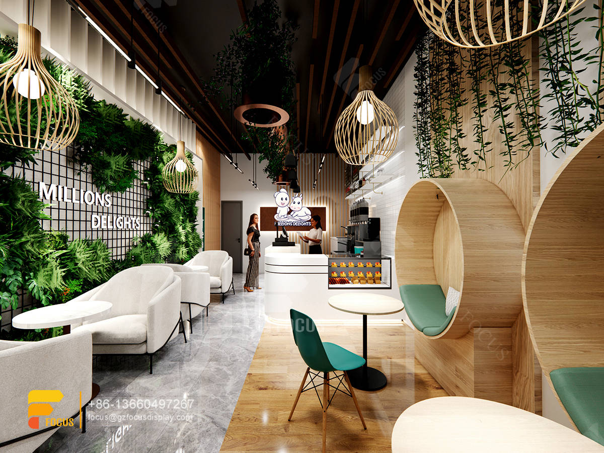 coffee shop interior design coffee display rack simple milk tea shop design
