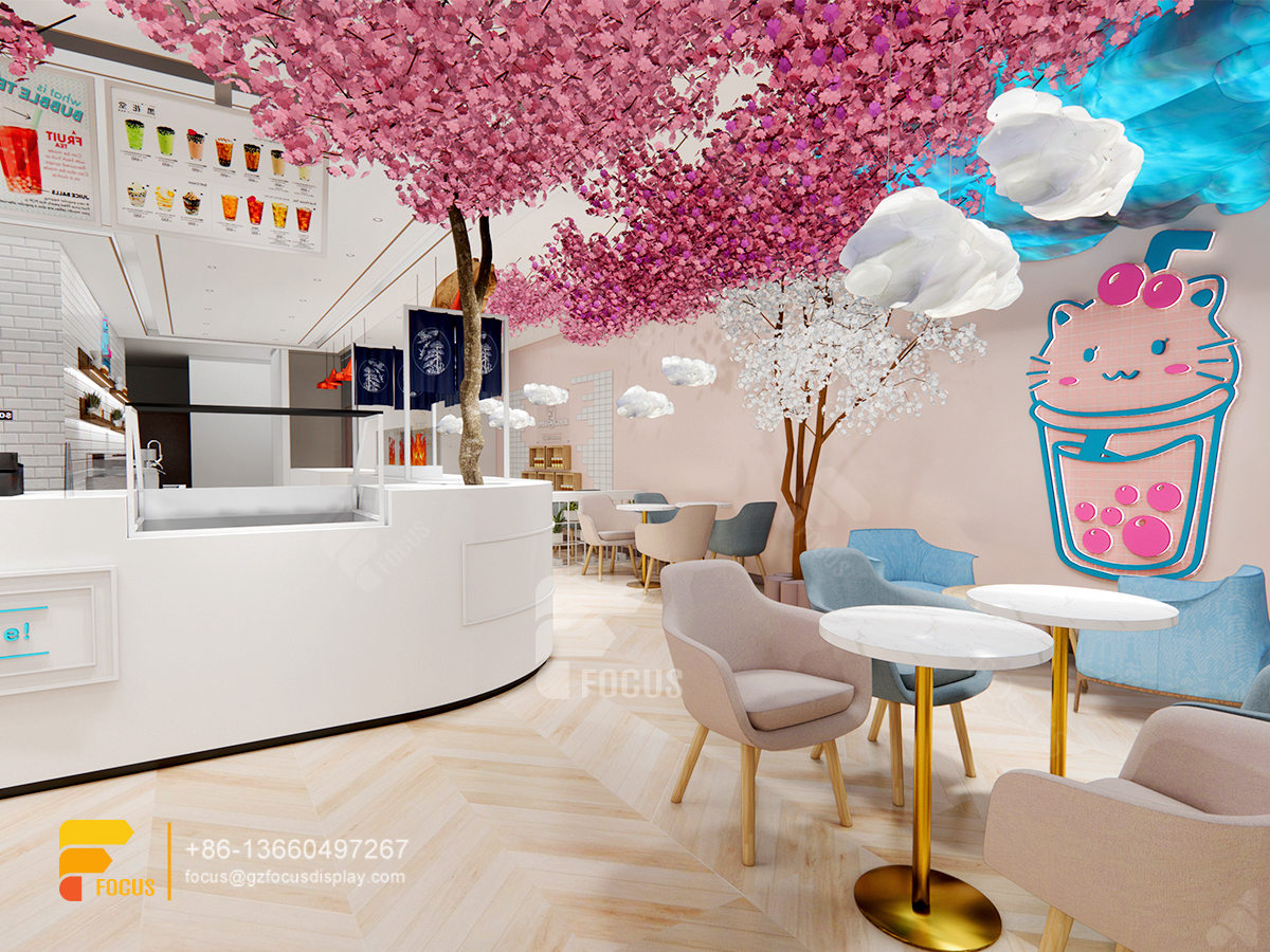 coffee shop interior design layout counter coffee bubble tea graphic design