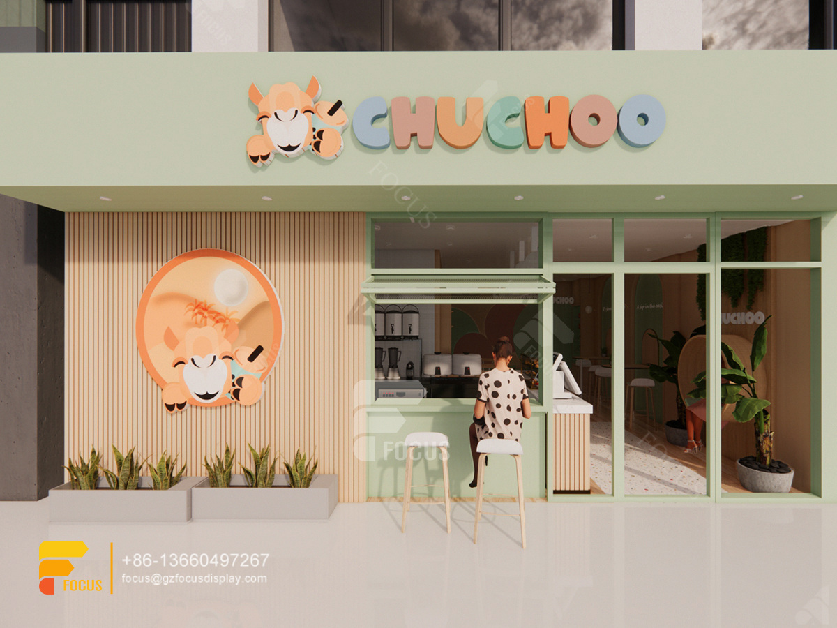 coffee shop modern design sweet shop display counter bubble tea kiosk design