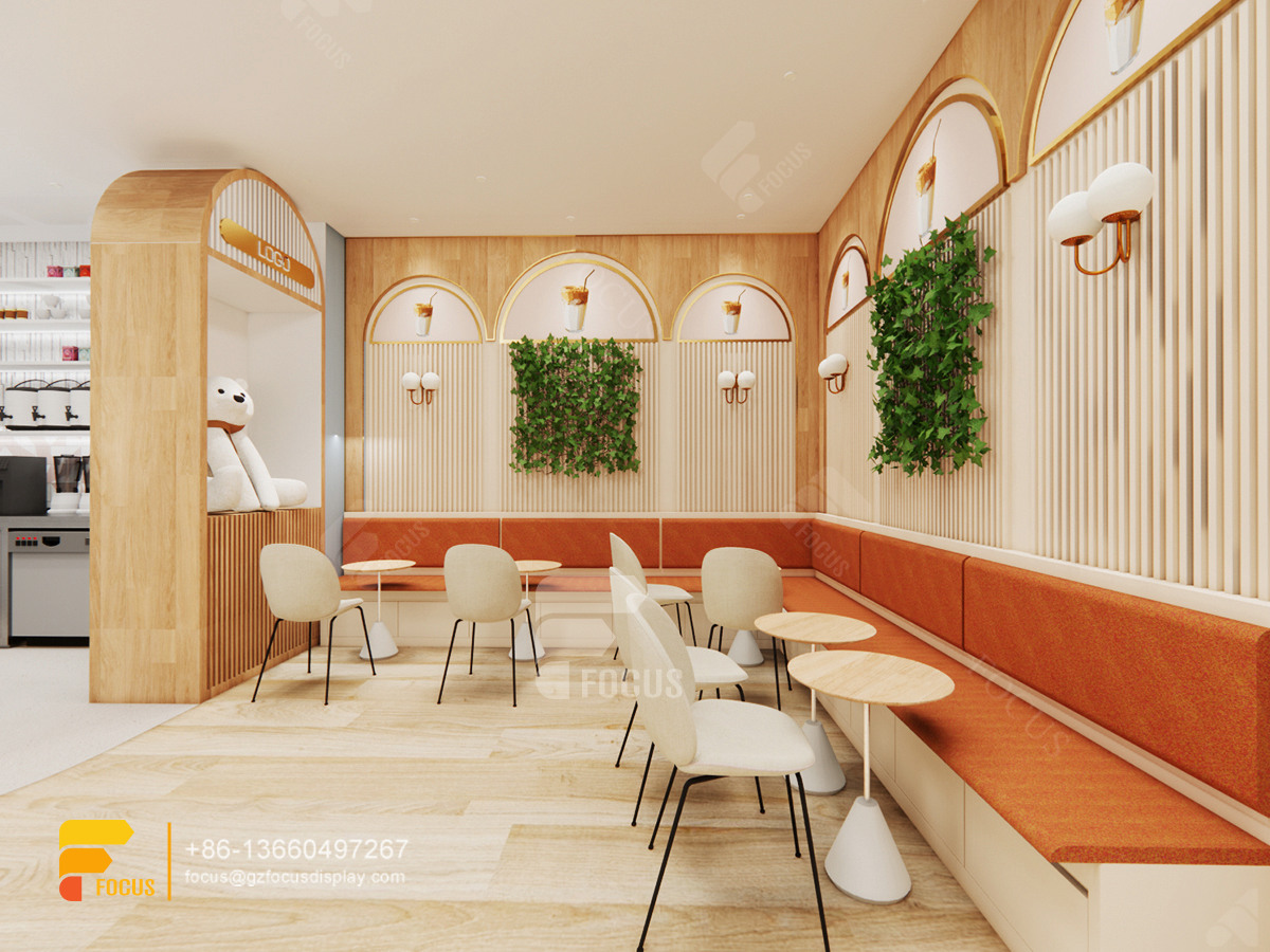 coffee shop modern design sweet shop display counter bubble tea kiosk design