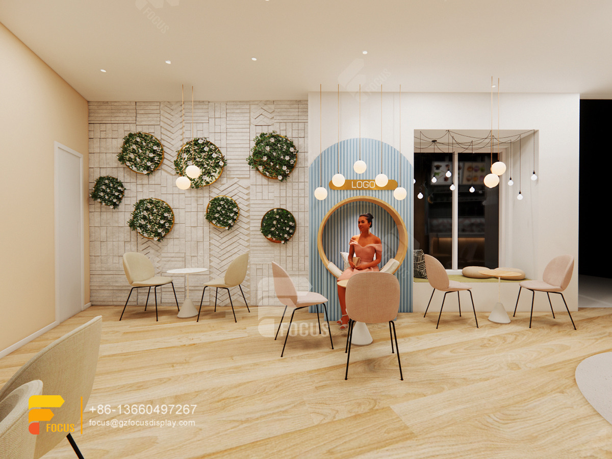 coffee shop modern design sweet shop display counter bubble tea kiosk design