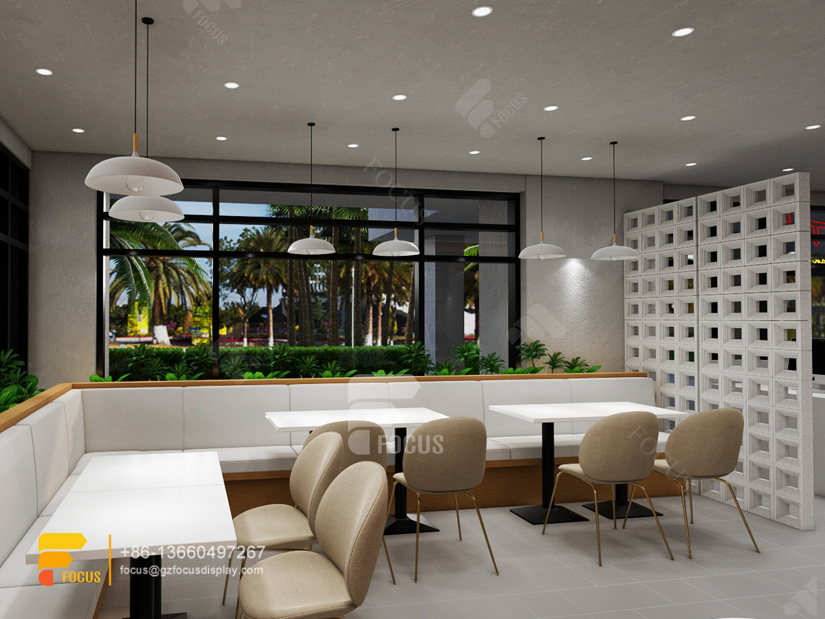 customized simple cafe counter design bubble tea shop design