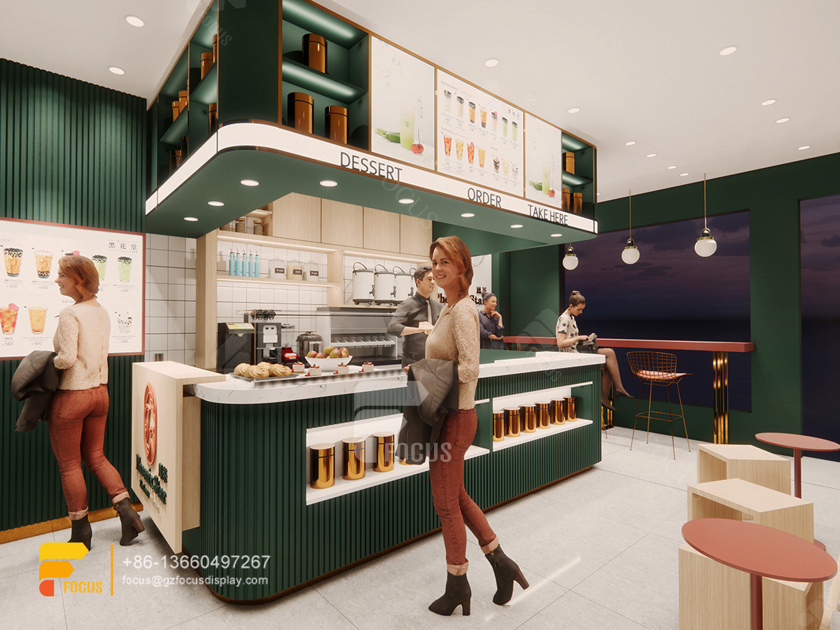 design café counter coffee bar bubble tea display