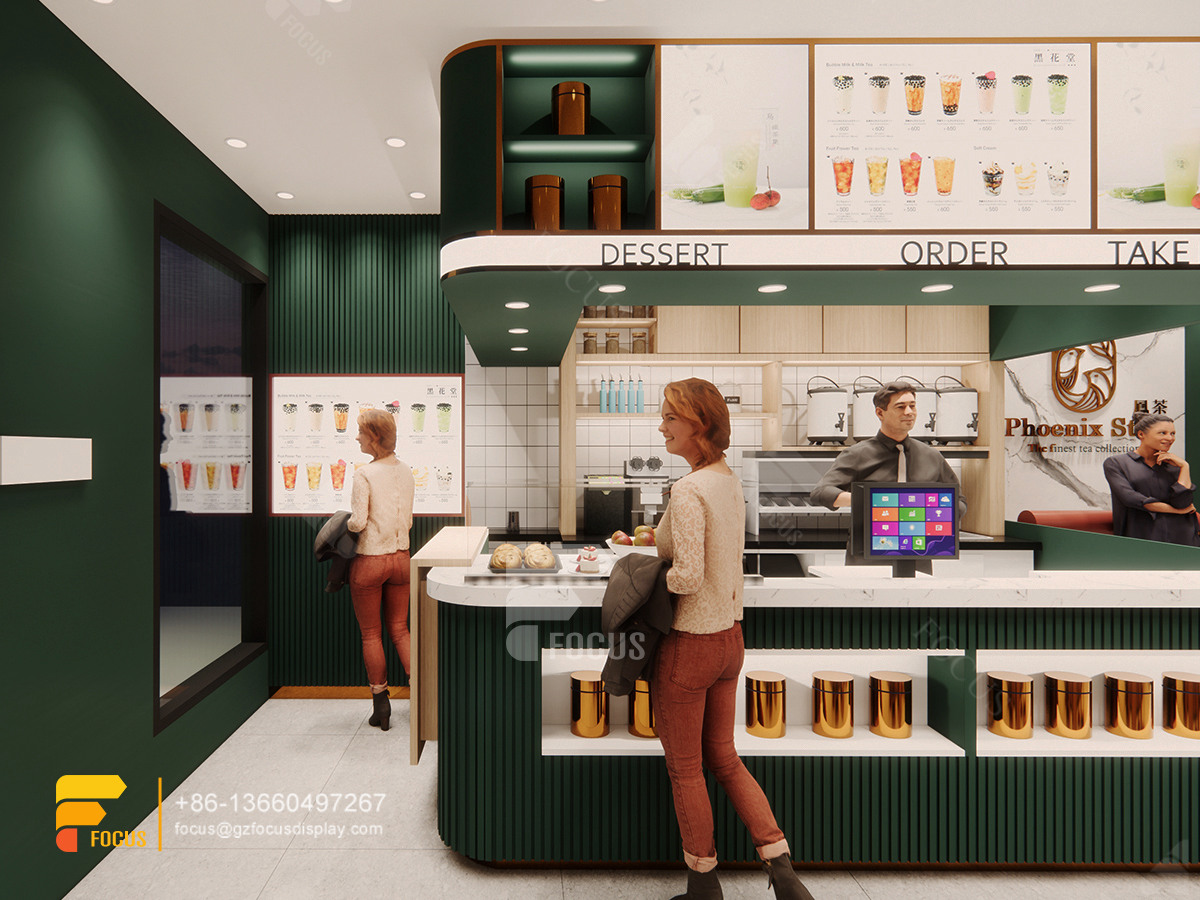 design café counter coffee bar bubble tea display