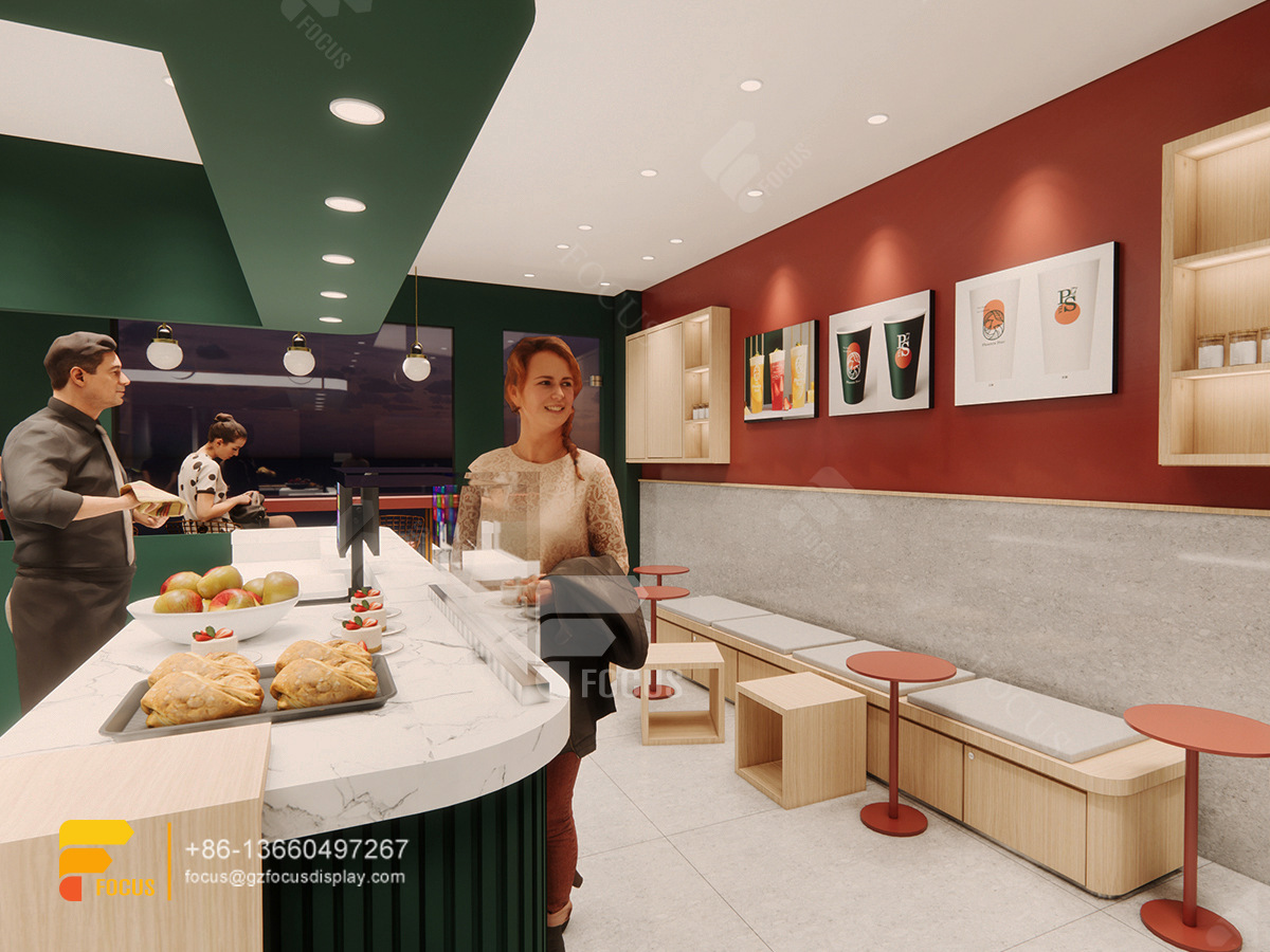 design café counter coffee bar bubble tea display