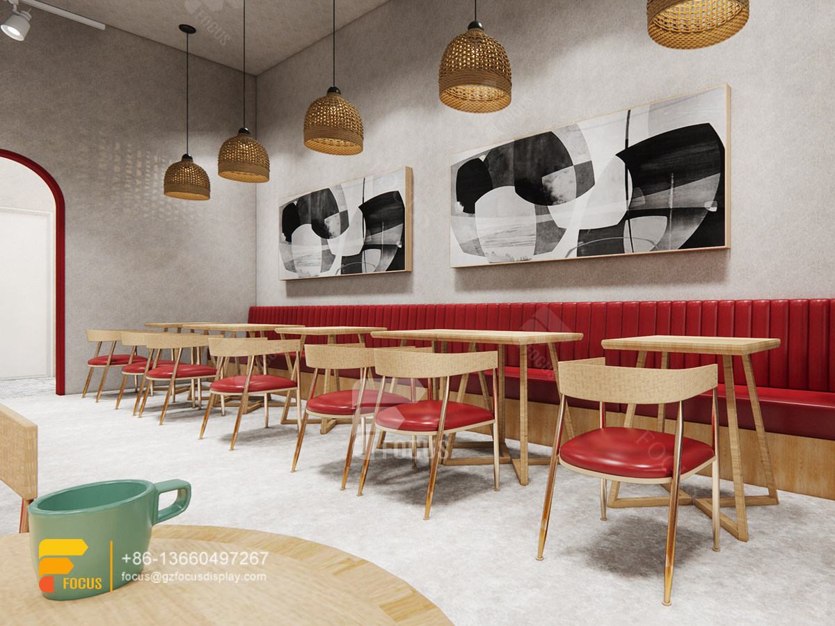 design coffee store front counter milk tea house interior design