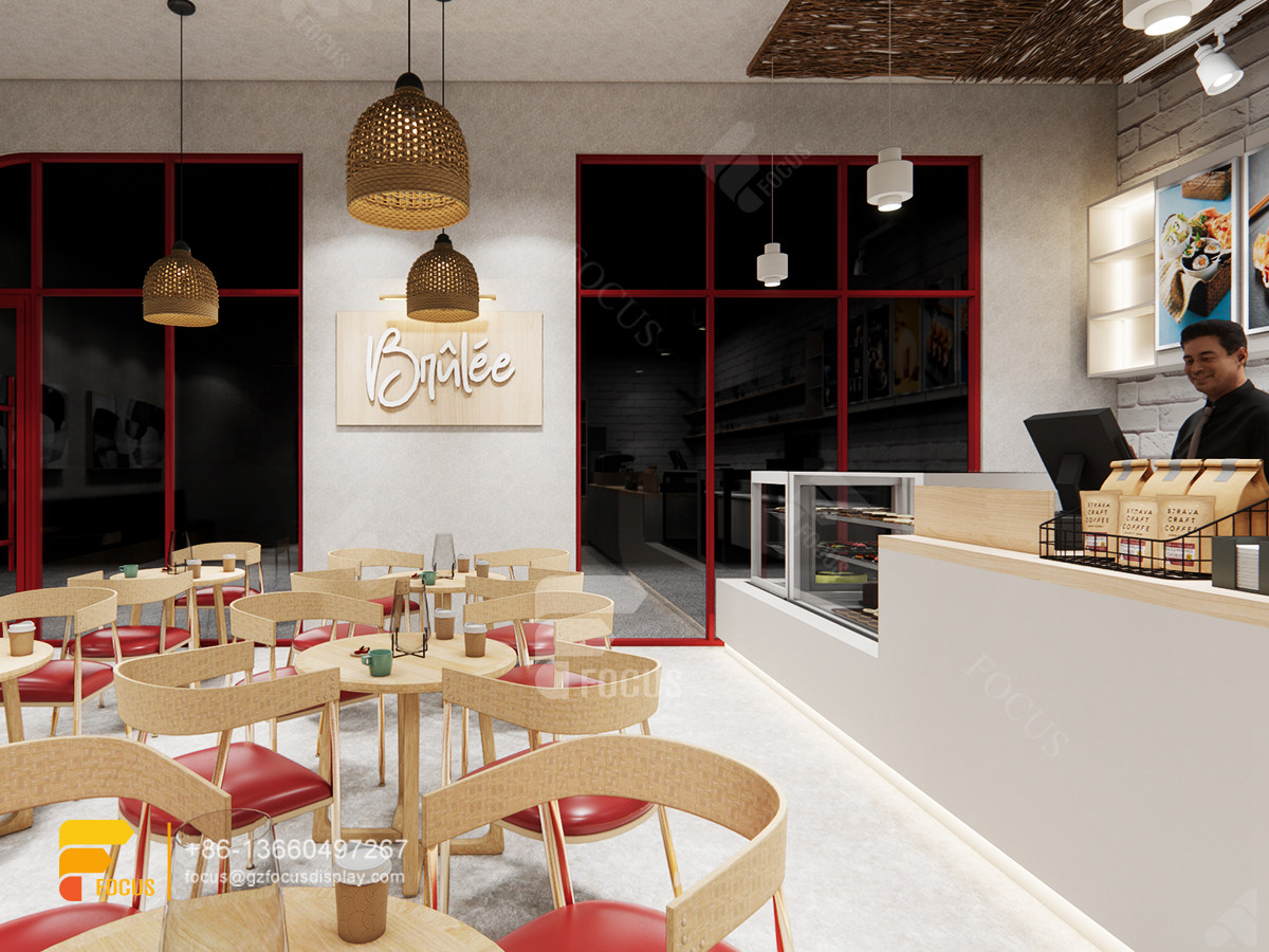 design coffee store front counter milk tea house interior design
