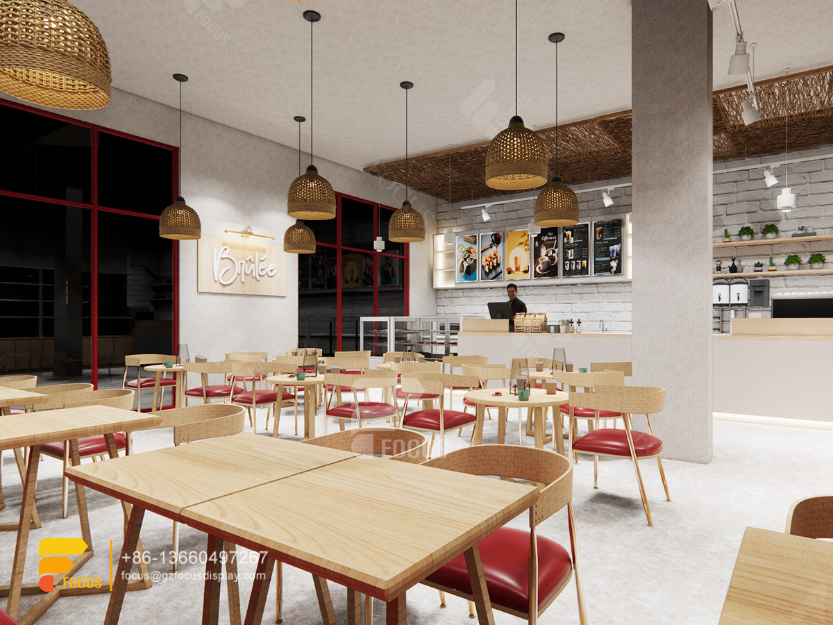 design coffee store front counter milk tea house interior design