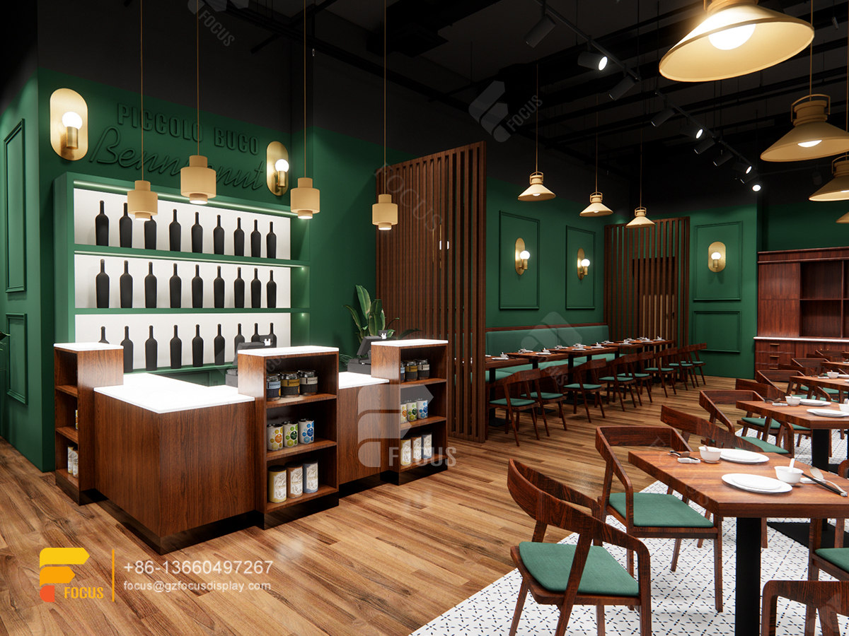 interior coffee shop design cafe display shelves milk tea bar design