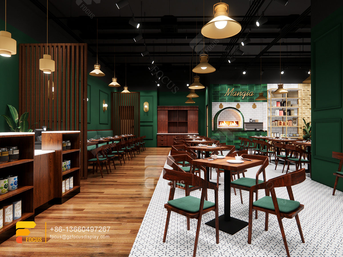 interior coffee shop design cafe display shelves milk tea bar design