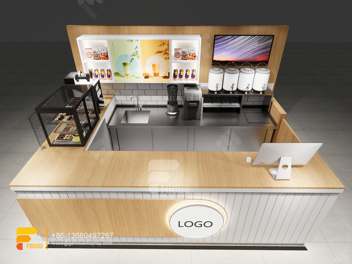kiosk cafe design coffee shop bar counter milk tea counter design