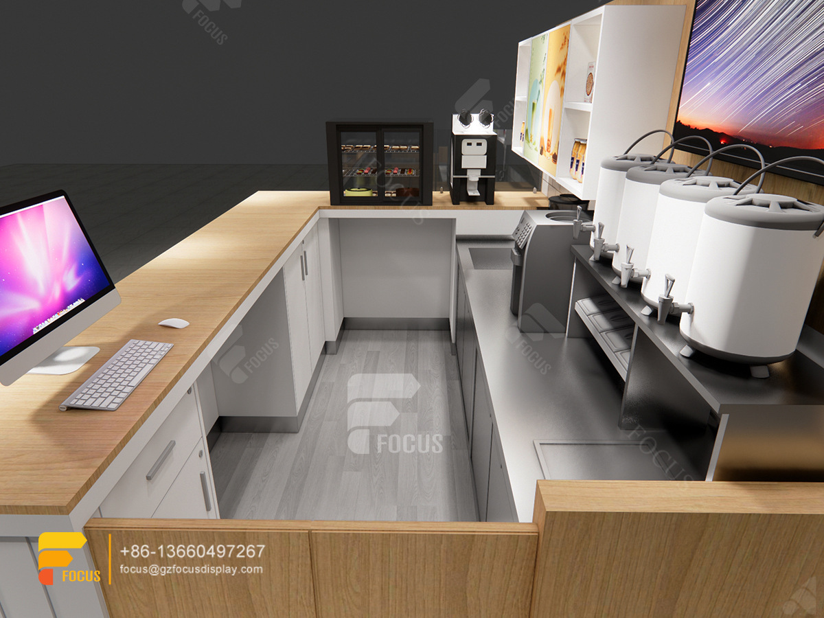 kiosk cafe design coffee shop bar counter milk tea counter design