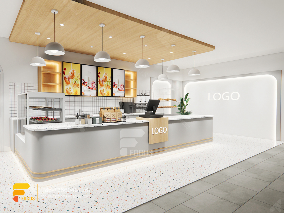 modern cafe counter coffee bar counter shelf milk tea interior design