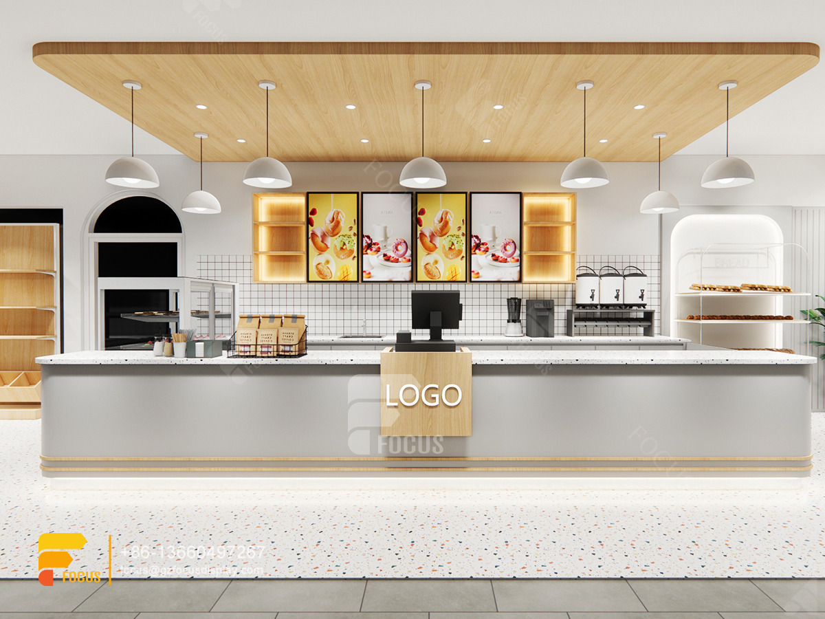 modern cafe counter coffee bar counter shelf milk tea interior design