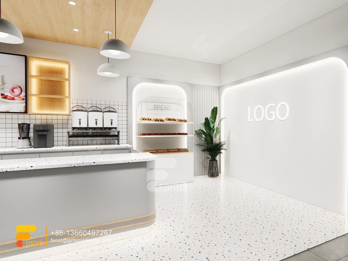 modern cafe counter coffee bar counter shelf milk tea interior design