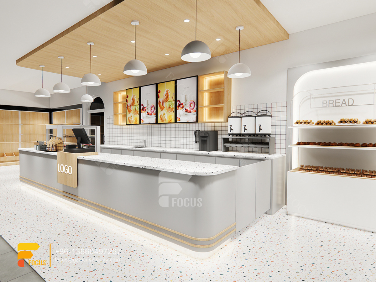 modern cafe counter coffee bar counter shelf milk tea interior design