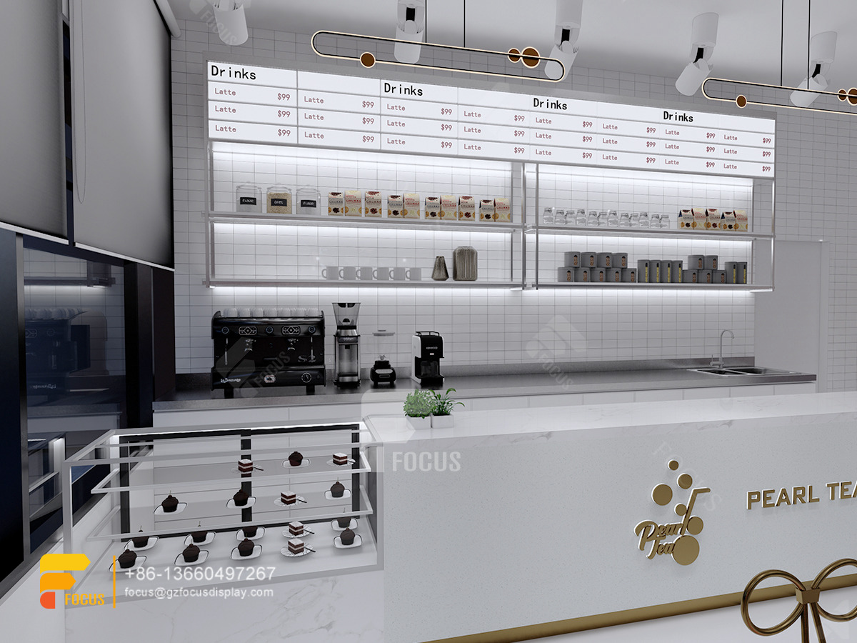 simple coffee shop design wooden cafe counter bubble tea shop interior design