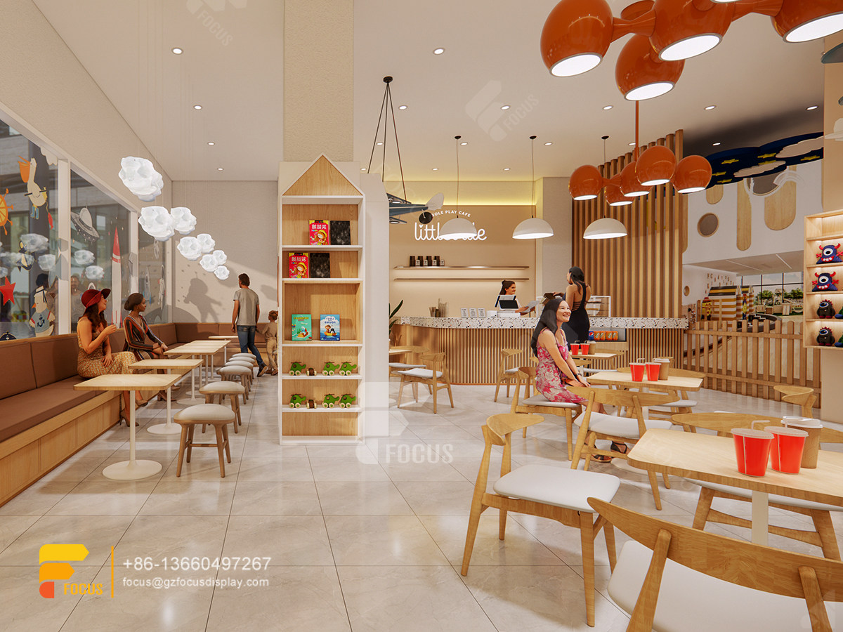 wooden cafe design coffee display counter design milk tea shop