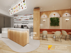 Coffee Shop Modern Design Sweet Shop Display Counter Bubble Tea Kiosk Design