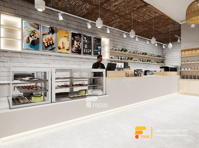 Design Coffee Store Front Counter Milk Tea House Interior Design