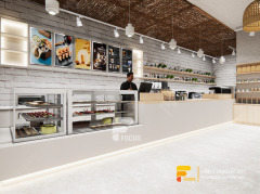 Design Coffee Store Front Counter Milk Tea House Interior Design