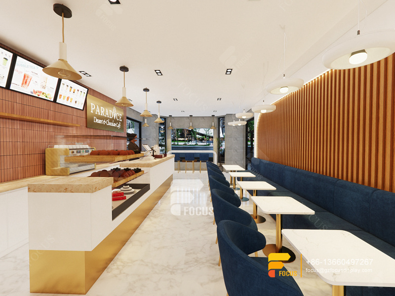 Layout Cafe Design Coffee Shop Display Case Milk Tea Shop Counter Design