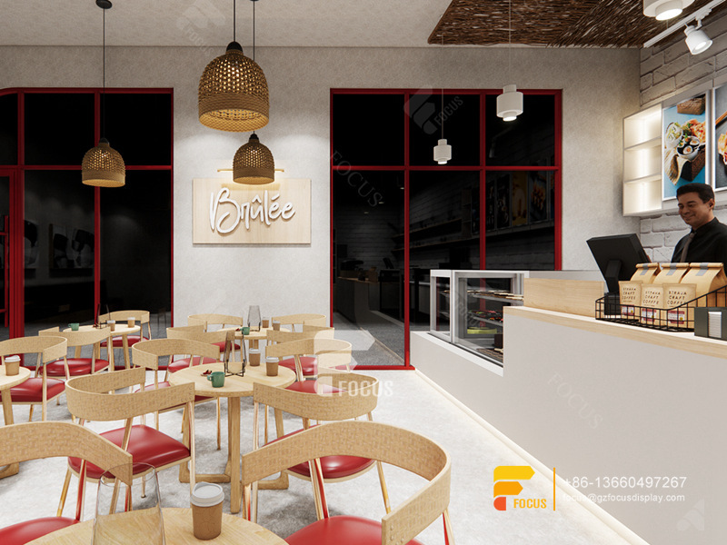 Design Coffee Store Front Counter Milk Tea House Interior Design