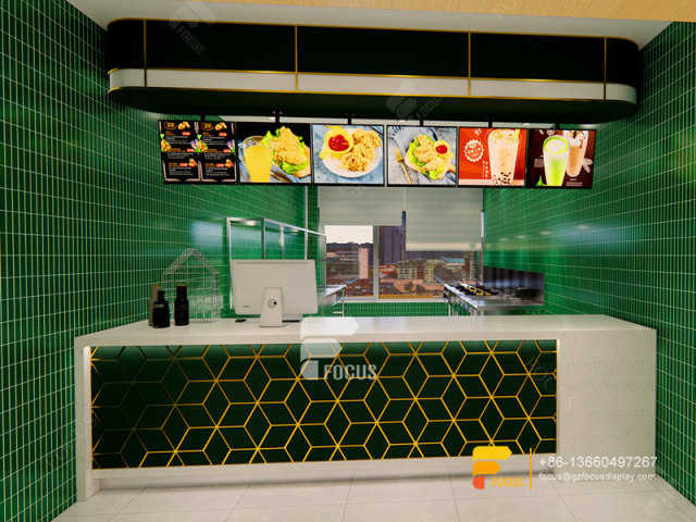 Coffee Shop Layout Design Chocolate Counter Bubble Tea Kiosk
