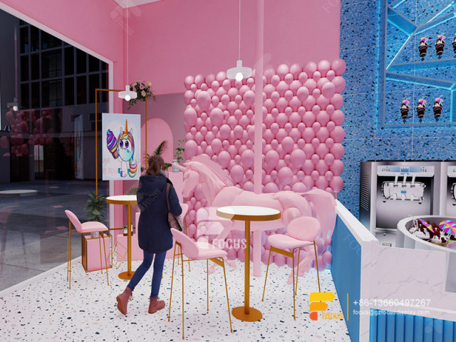 Coffee Shop Interior Design 3D Commercial Coffee Station Counter Milk Tea Counter Layout
