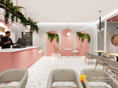 Cafe Shop Design Coffee Bar Counter Shelf Bubble Tea Counter Layout