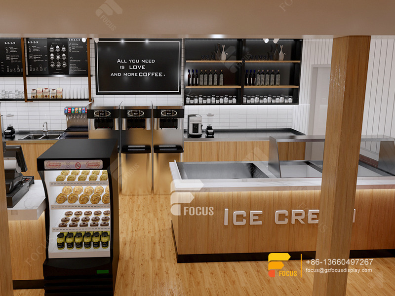 Design Cafe 3D Bar Counter Coffee Shop Milk Tea Counter Design