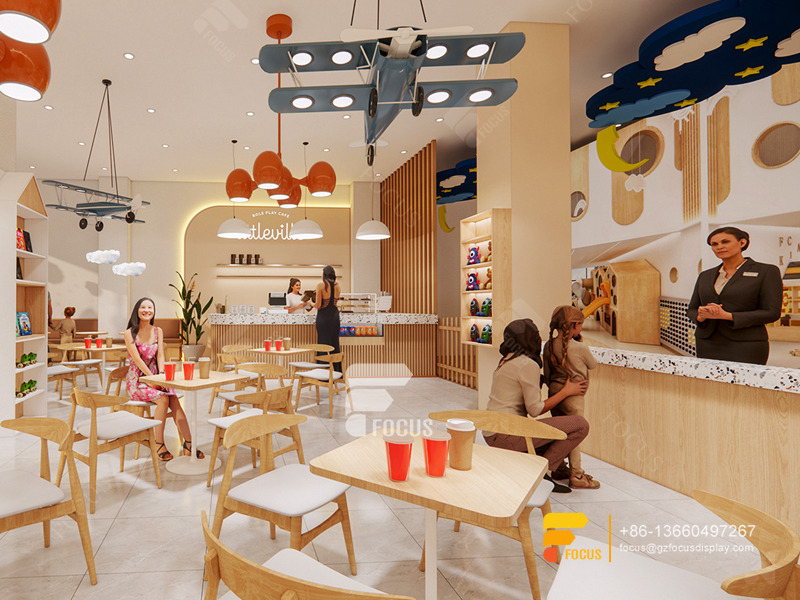 Wooden Cafe Design Coffee Display Counter Design Milk Tea Shop