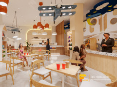 Wooden Cafe Design Coffee Display Counter Design Milk Tea Shop