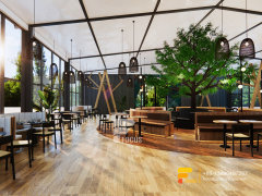 Garden Cafe Interior Design Coffee Shop Service Counter Milk Tea Layout Design