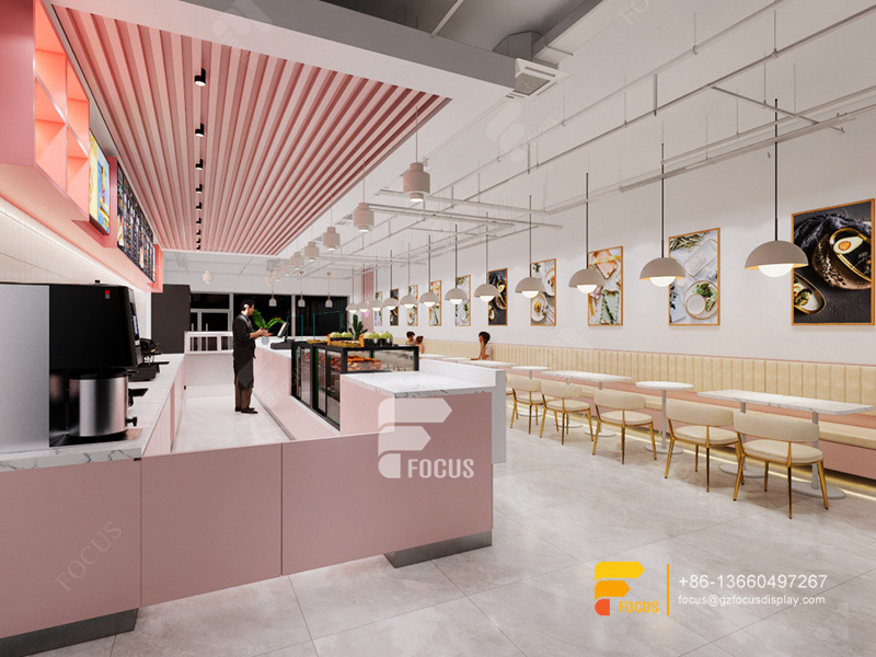 Modern Cafe Design Cafe Serving Counter Bubble Tea Shop Design