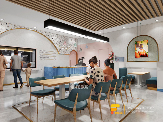 Modern Coffee Shop Design Display Shelving Simple Milk Tea Shop Design