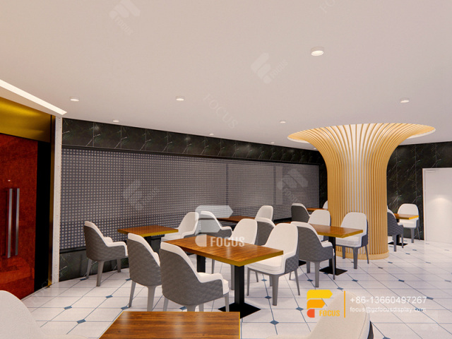 Coffee Shop Layout Design Chocolate Counter Bubble Tea Kiosk