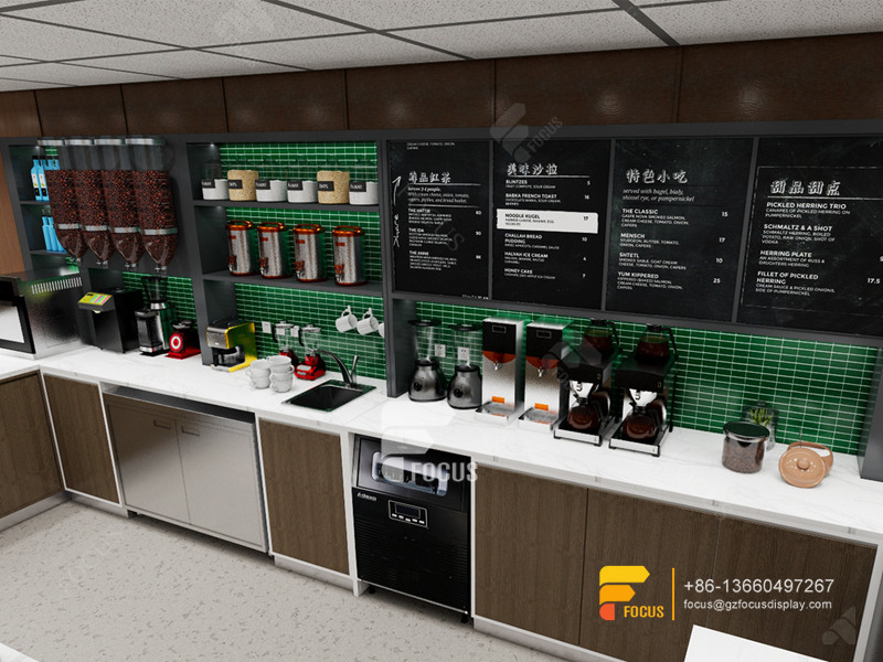 Modern Coffee Shop Counter Layout Design Milk Tea Shop