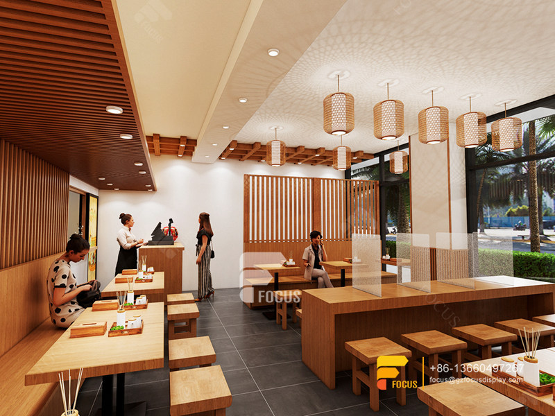Wood Coffee Shop Design Cashier Counter Milk Tea Interior Design