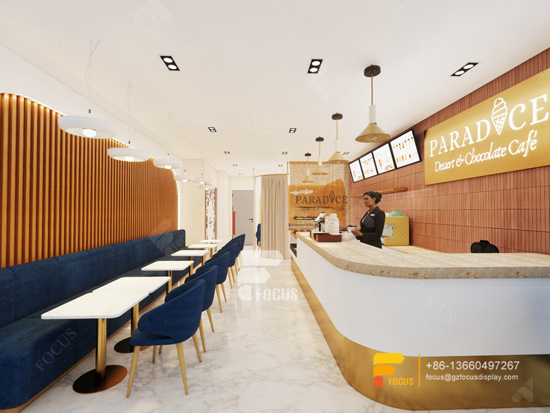 Layout Cafe Design Coffee Shop Display Case Milk Tea Shop Counter Design