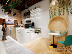 Coffee Shop Interior Design Coffee Display Rack Simple Milk Tea Shop Design