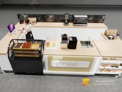 Custom Coffee Kiosk Cafe Service Counter Milk Tea House Design