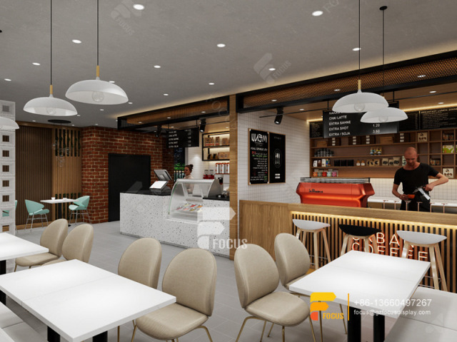 Customized Simple Cafe Counter Design Bubble Tea Shop Design
