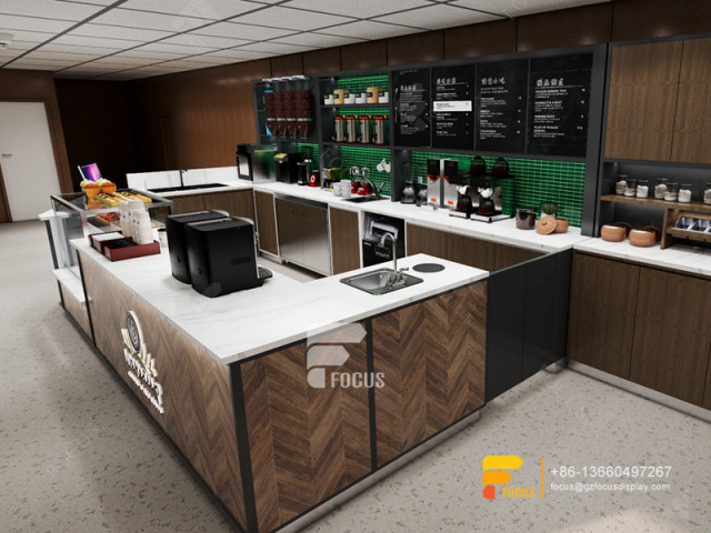 Modern Coffee Shop Counter Layout Design Milk Tea Shop