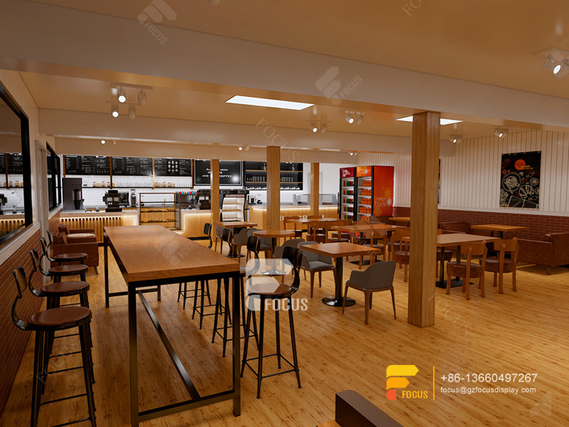 Design Cafe 3D Bar Counter Coffee Shop Milk Tea Counter Design
