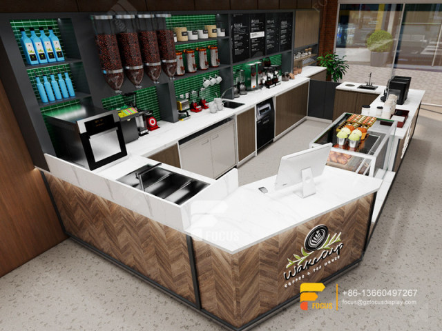 Modern Coffee Shop Counter Layout Design Milk Tea Shop