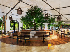 Garden Cafe Interior Design Coffee Shop Service Counter Milk Tea Layout Design